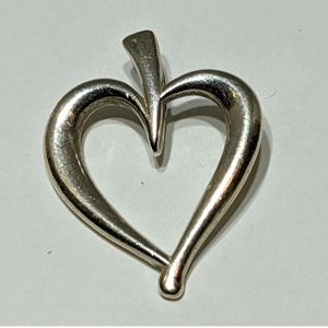 Retired James Avery Sterling Silver Leaf Heart Pendant
